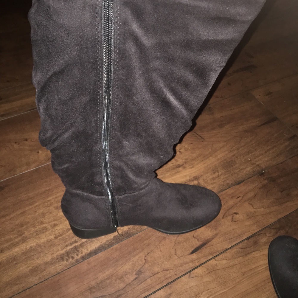 Knee high wide calf black boots